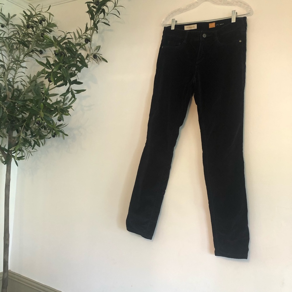 Anthropologie Pilcro Velvet Midnight Blue Pants 28